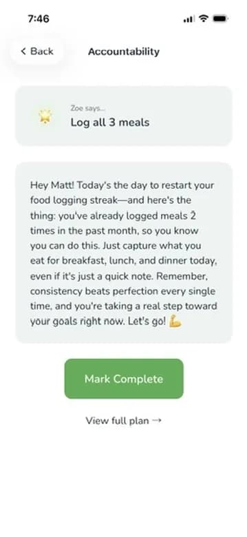 Loli accountability coach sending a motivational message